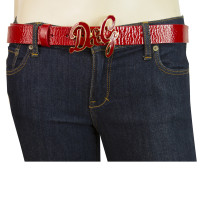 Dolce & Gabbana Ceinture en Cuir verni en Rouge