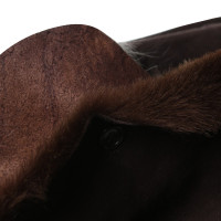 Autres marques MSP - manteau en peau de mouton brun foncé
