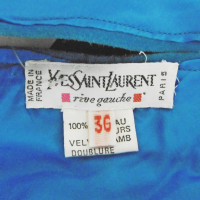 Yves Saint Laurent Oberteil aus Leder in Türkis