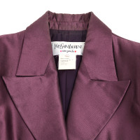 Yves Saint Laurent Giacca/Cappotto in Seta in Viola