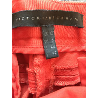 Victoria Beckham Hose aus Baumwolle in Rot