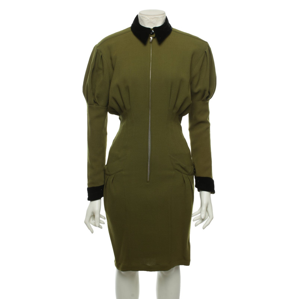 Mugler Kleid aus Wolle in Khaki