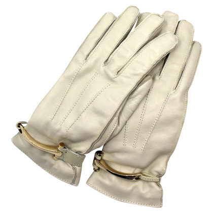 Gucci Gloves Leather in Beige