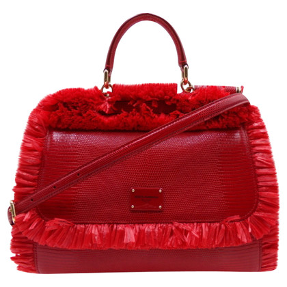 Dolce & Gabbana Sicily Bag aus Leder in Rot