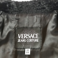 Versace Zwarte wollen jas