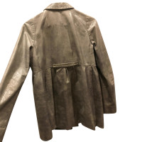 Miu Miu Jacket/Coat Leather in Grey