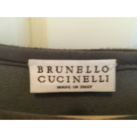 Brunello Cucinelli Vestito in Pelle scamosciata in Cachi