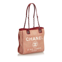 Chanel Mini Deauville Tote Bag aus Canvas in Rosa / Pink