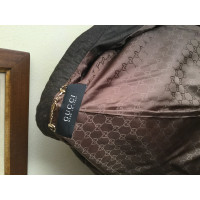 Gucci Jacke/Mantel aus Leder in Braun