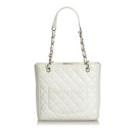 Chanel Caviar Petite Shopping Tote Bag in wit leer
