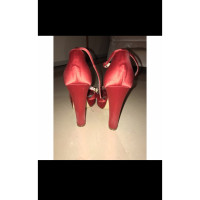 Blumarine Sandals Silk in Red
