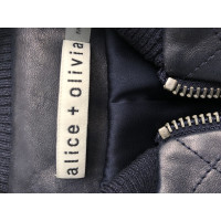 Alice + Olivia Jacket/Coat Leather in Blue