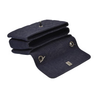 Chanel Flap Bag Top Handle aus Jeansstoff in Blau