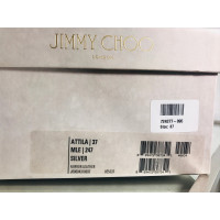 Jimmy Choo Slipper/Ballerinas aus Leder in Silbern