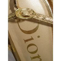 Christian Dior Wedges aus Leder in Gold