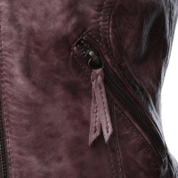 Hugo Boss Jacket/Coat Leather in Bordeaux