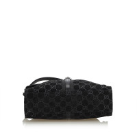 Gucci Jackie Flap Bag in Pelle scamosciata in Nero