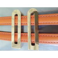 Delvaux Armreif/Armband aus Leder in Orange