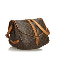 Louis Vuitton Saumur 35 in Tela in Marrone