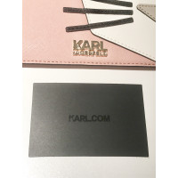 Karl Lagerfeld Clutch aus Leder in Rosa / Pink