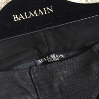 Balmain Hose aus Leder in Schwarz