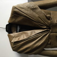 Balmain Jacke/Mantel aus Leder in Khaki