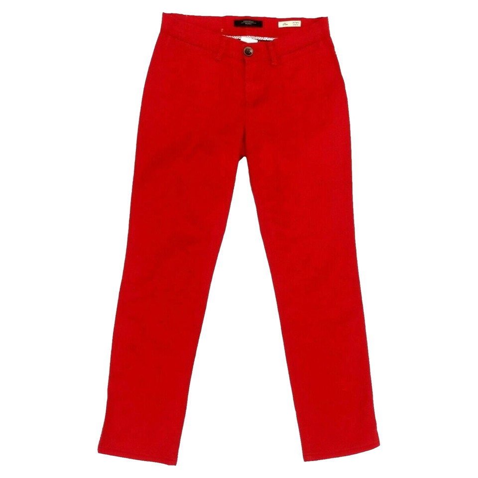 Max Mara Paio di Pantaloni in Cotone in Rosso