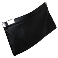 Maison Martin Margiela Large leather clutch with silver zipper