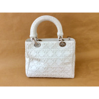 Christian Dior Lady Dior Mini en Cuir en Blanc