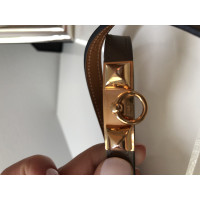 Hermès Armreif/Armband aus Leder in Beige