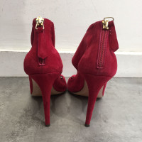 Aquazzura Sandals Suede in Red