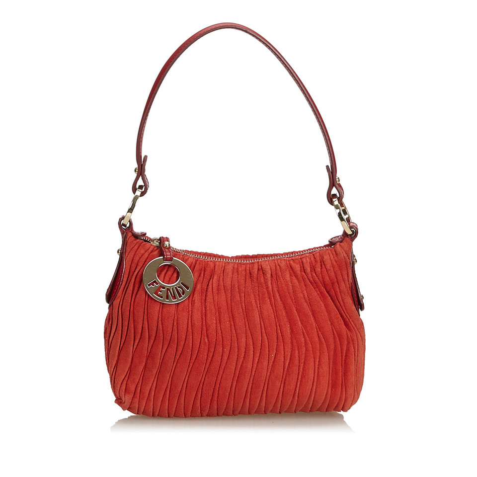 Fendi Shoulder bag Suede in Red