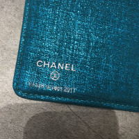 Chanel Täschchen/Portemonnaie aus Canvas in Türkis