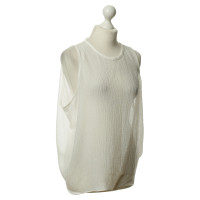Helmut Lang Semi-transparent top in white