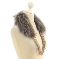 Fabiana Filippi Fur Collar with Chain Detail