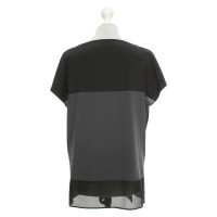 Laurèl Seiden-Shirt in Grau/Schwarz