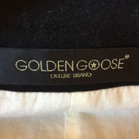 Golden Goose Jacke/Mantel aus Wolle in Schwarz