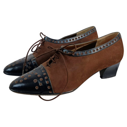 Yves Saint Laurent Lace-up shoes Suede in Brown