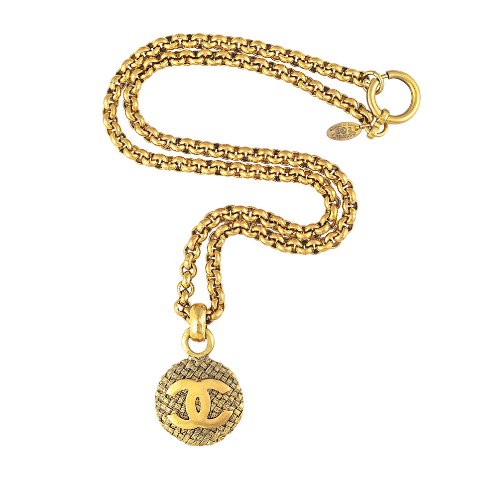 Chanel Goudkleurige ketting met logo-hanger