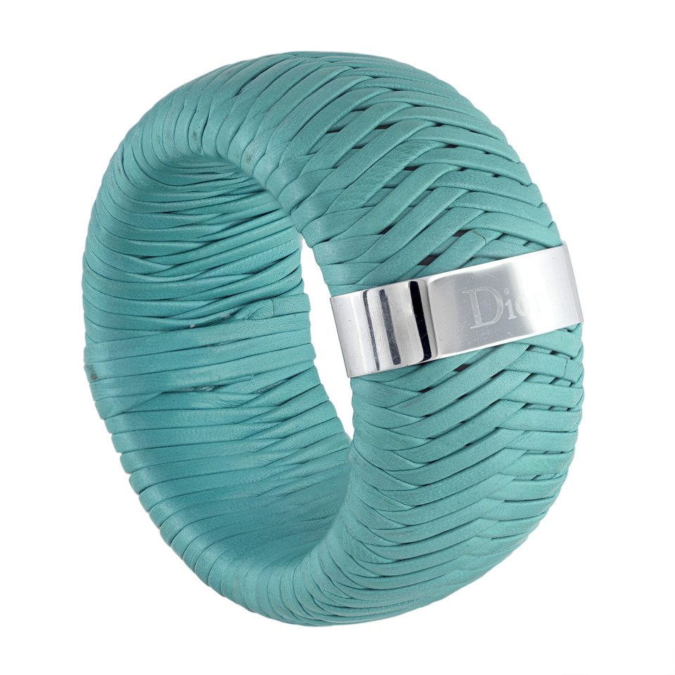 Christian Dior Bracelet/Wristband Leather in Turquoise