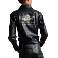 Harley Davidson Jas/Mantel Leer in Zwart