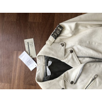 Golden Goose Jacke/Mantel aus Leder in Weiß