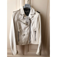 Golden Goose Jacke/Mantel aus Leder in Weiß