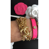 Marc Jacobs Armreif/Armband aus Leder in Rosa / Pink