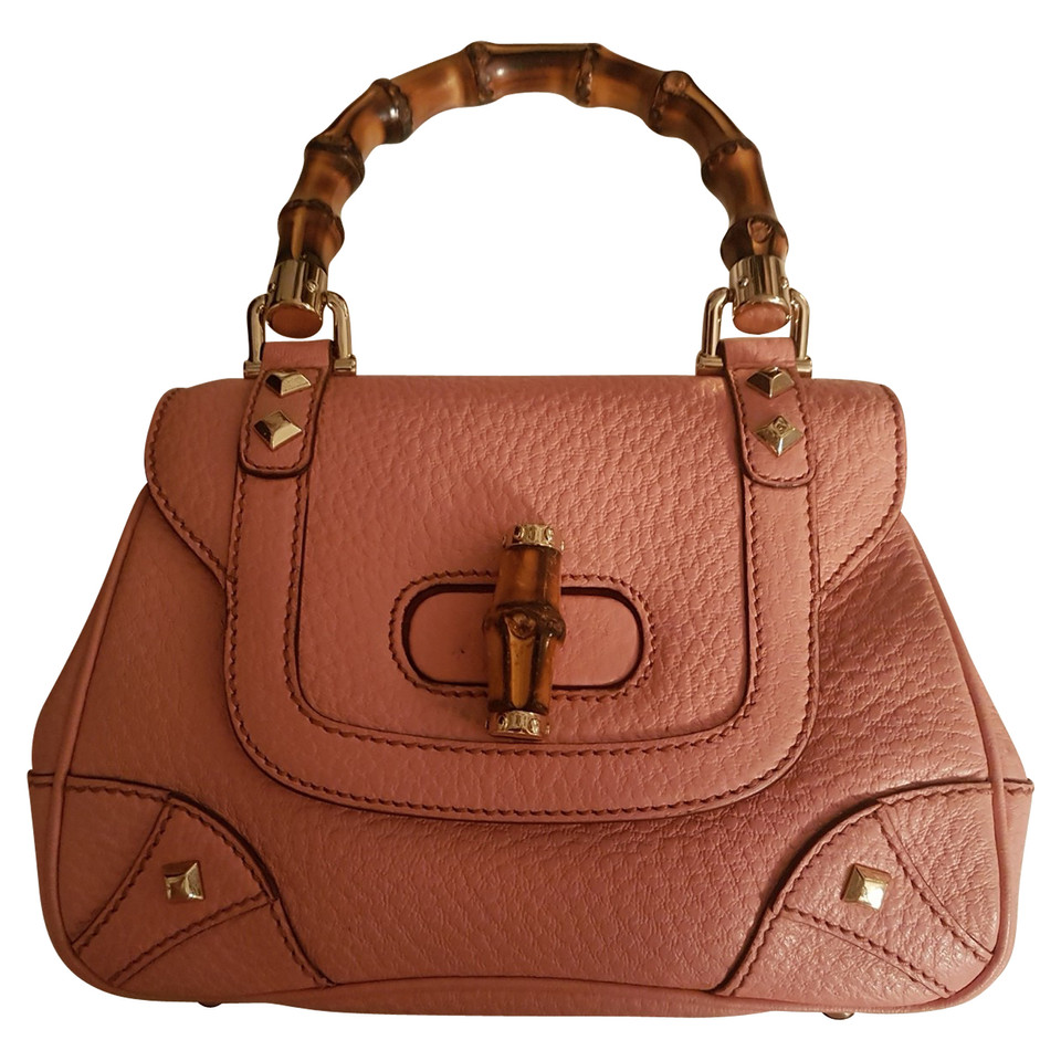 Gucci Bamboo Bag Leer in Roze