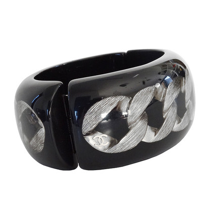Chanel Verre acrylique bracelet avec une chaîne en argent 