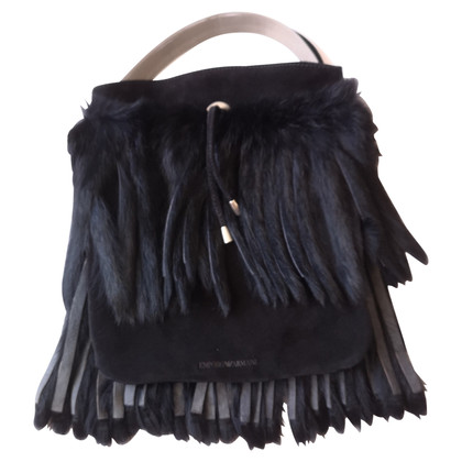 Emporio Armani Shopper Fur in Black