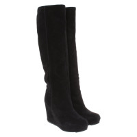 Car Shoe Boots Suede in Black