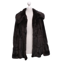 Armani Collezioni Faux fur coat in dark brown