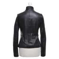 Blauer Usa Jacke/Mantel aus Leder in Schwarz